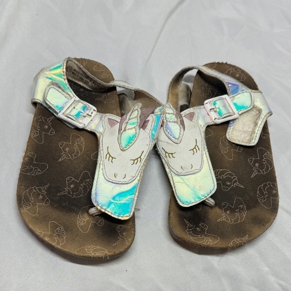 Seychelles Girls Unicorn Iridescent Velcro Ankle Strap Open Toe Sandals Size 10 - Picture 1 of 12